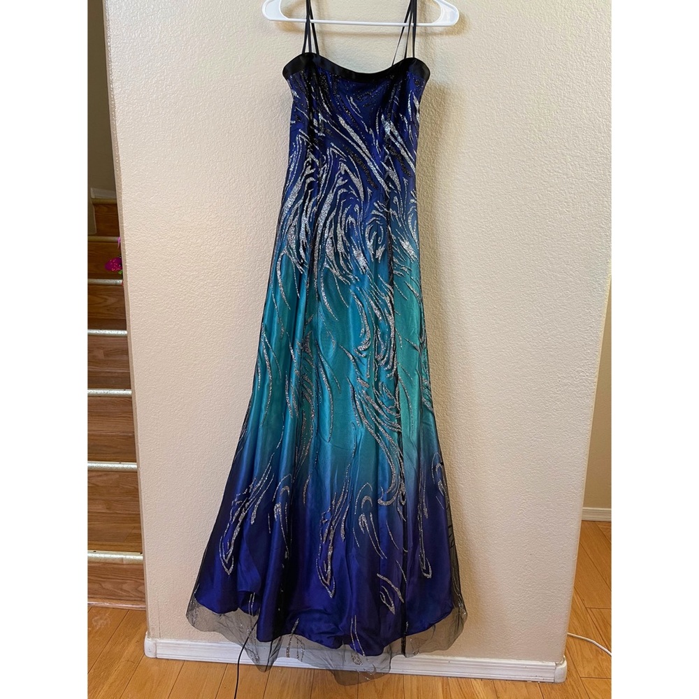 Strapless Aqua Formal Dress